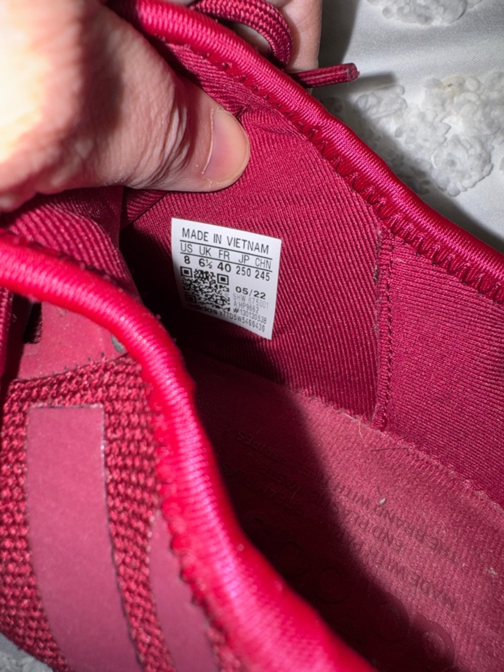 Women's Adidas Lightweight Burgundy Athletic Sneakers in decent shape - Picture 8 of 10